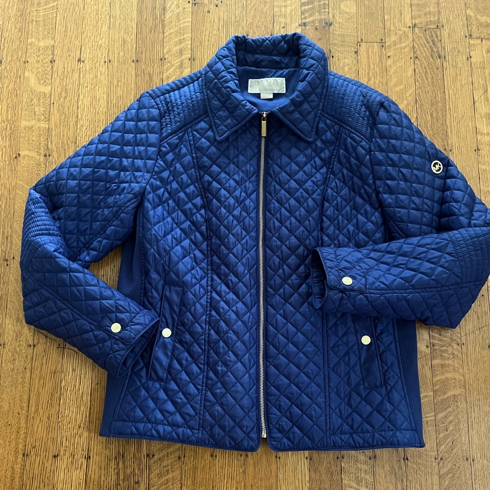 Michael Kors Deep Blue Quilted Puffer Jacket